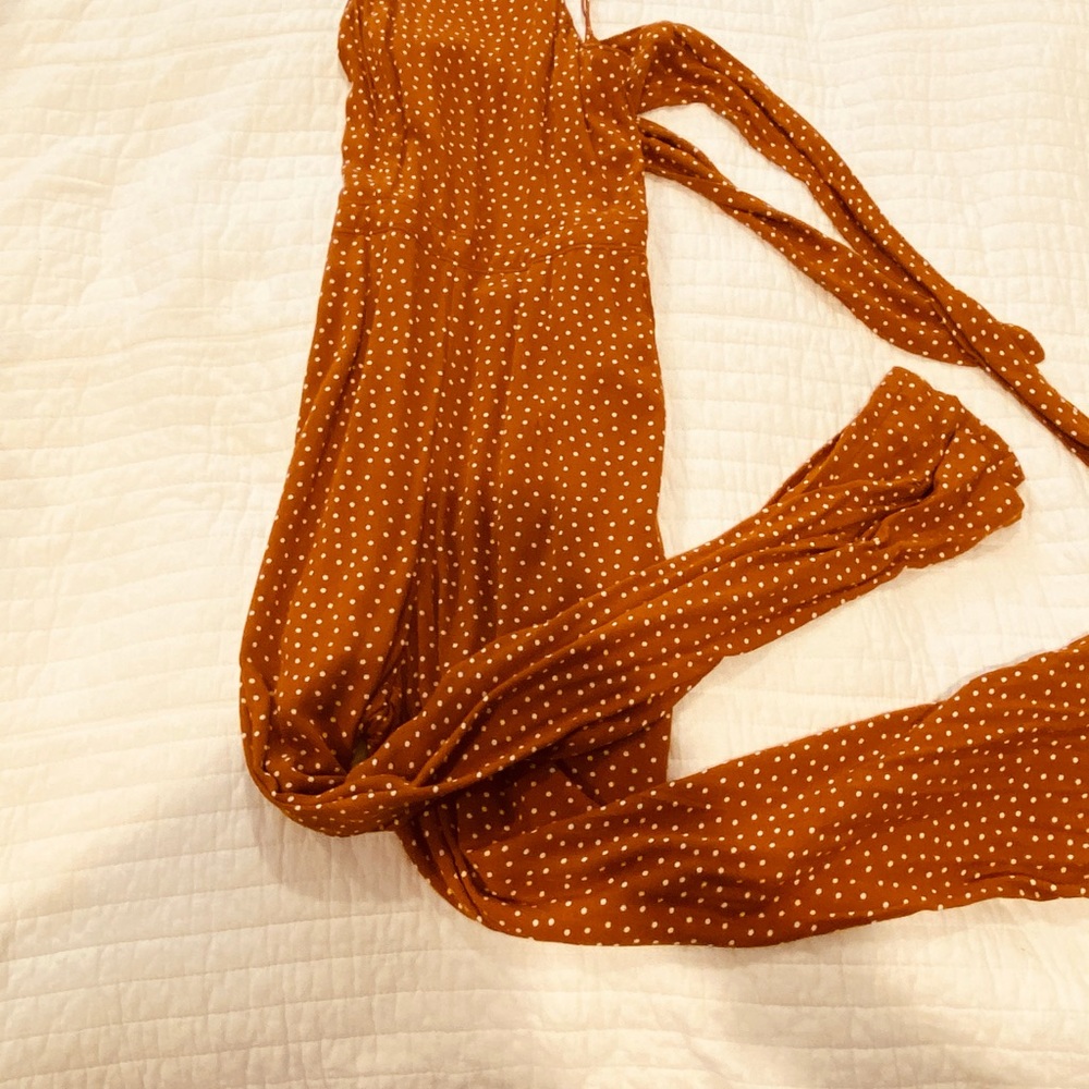 Abercrombie & Fitch romper orange polka dots XS